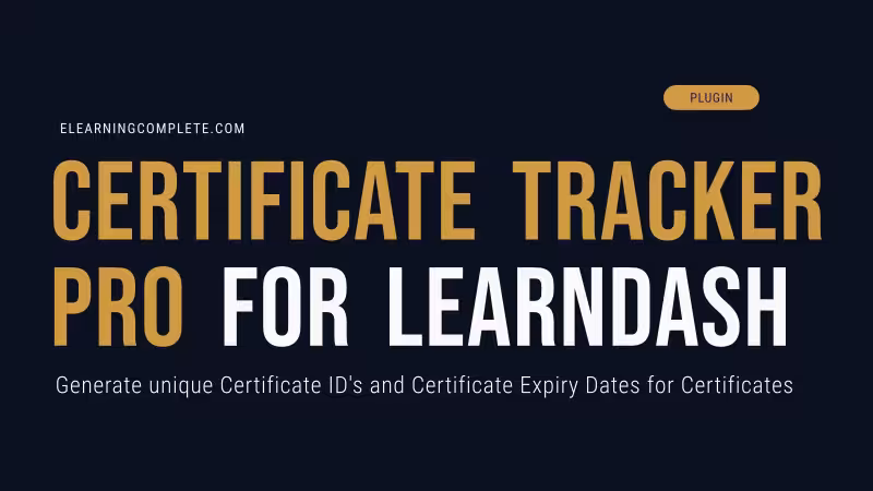 Certificate Tracker PRO for LearnDash