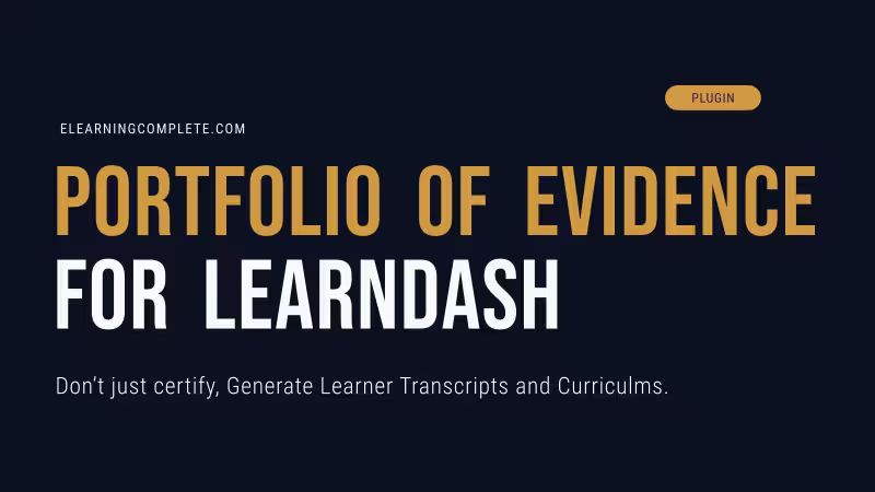 Portfolio of Evidence for LearnDash